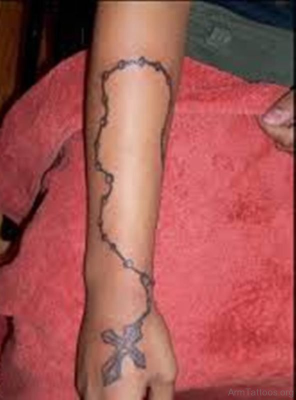 Awesome Rosary Tattoo Design