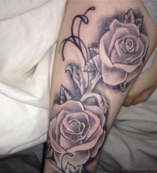 Awesome Rose Tattoo On Shoulder