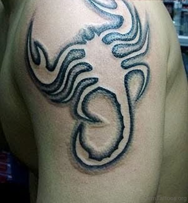 Awesome Scorpion Tattoo On Shoulder 