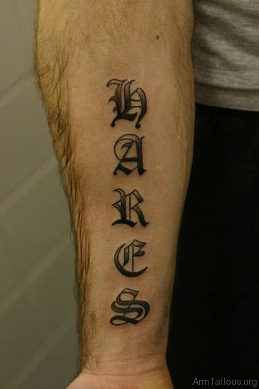 Awesome Wording Tattoo On Arm