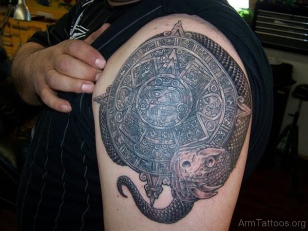 Aztec And Snake Tattoo