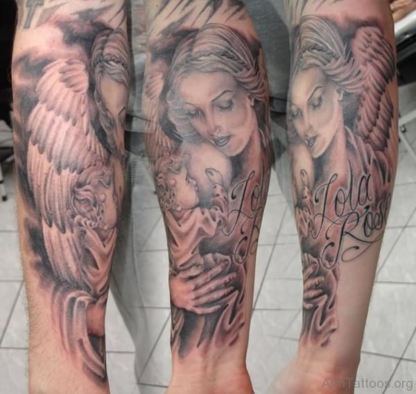 Baby And Guardian Angel Tattoo