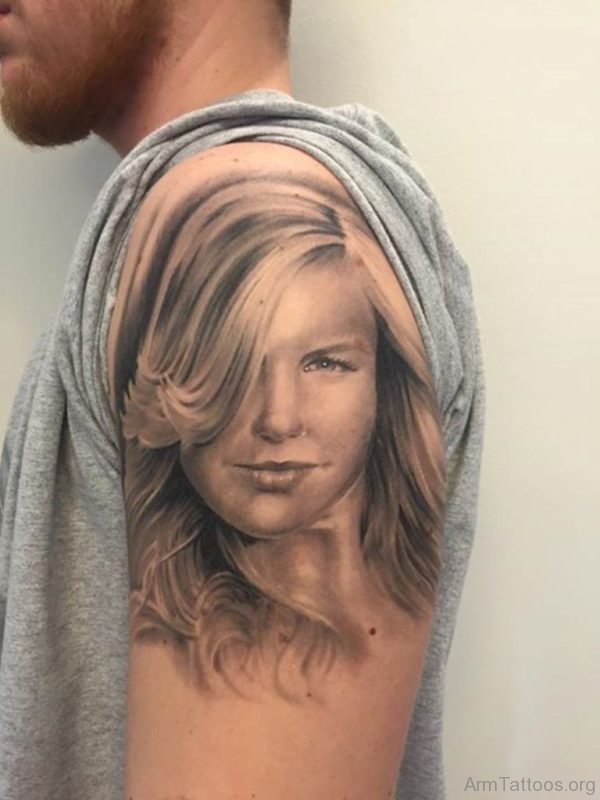 Baby Girl Portrait Tattoo 