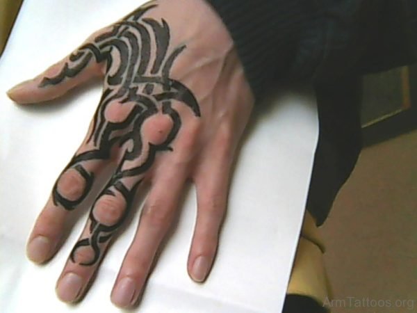 Balck Ink Tribal Tattoo