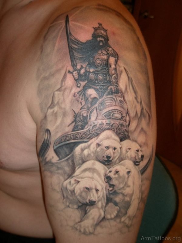 Bear And Warrior Tattoo