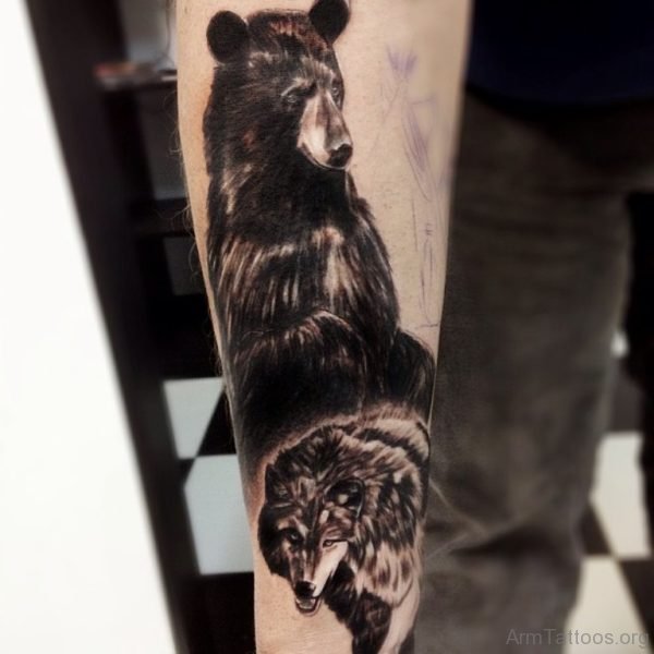 Bear And Wolf Tattoo