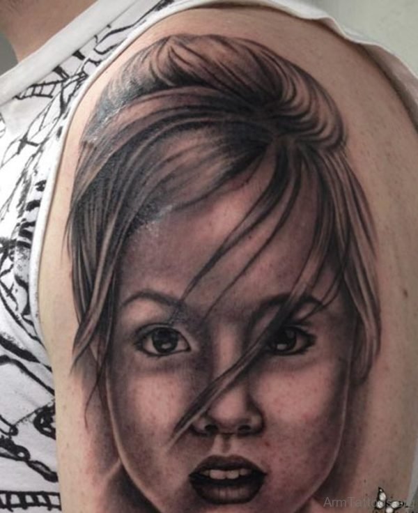 Beautiful Girl Portrait Tattoo Image 