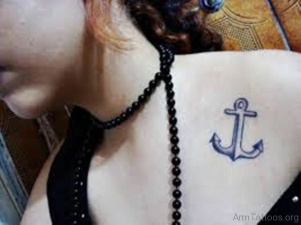 Beautiful Anchor Tattoo On Girl Shoulder