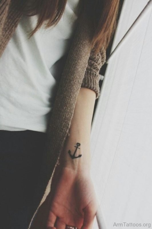 Beautiful Anchor Tattoo On Wrist 
