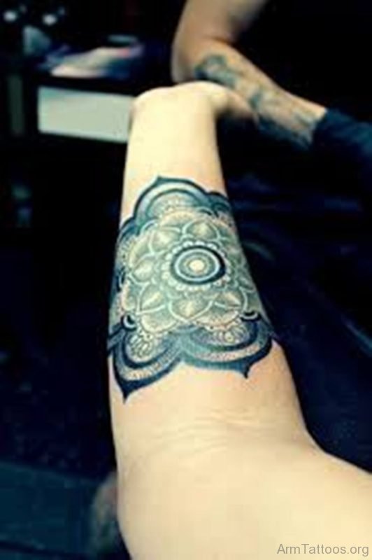 Beautiful Black Mandala Arm Tattoo