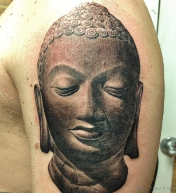 Beautiful Buddhist Tattoo Design On Shoulder
