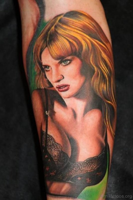 Beautiful Girl Portrait Tattoo 