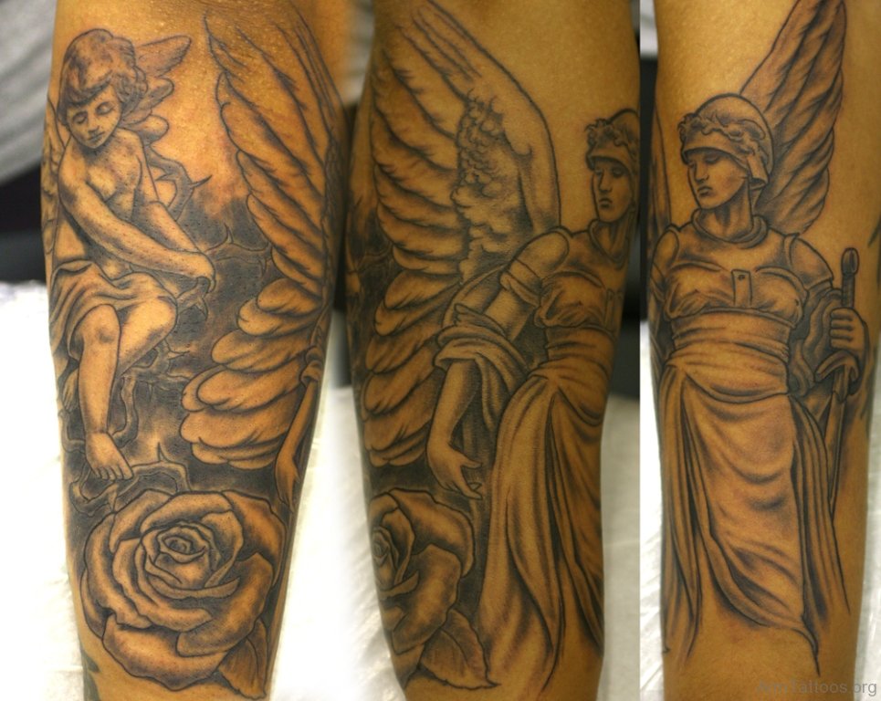 Beautiful Guardian Angel Tattoo