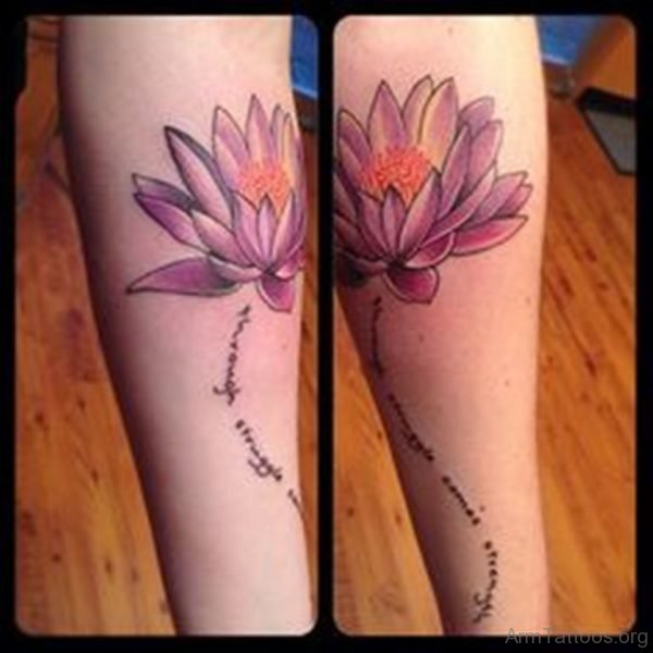 Beautiful Lotus Arm Tattoo Design