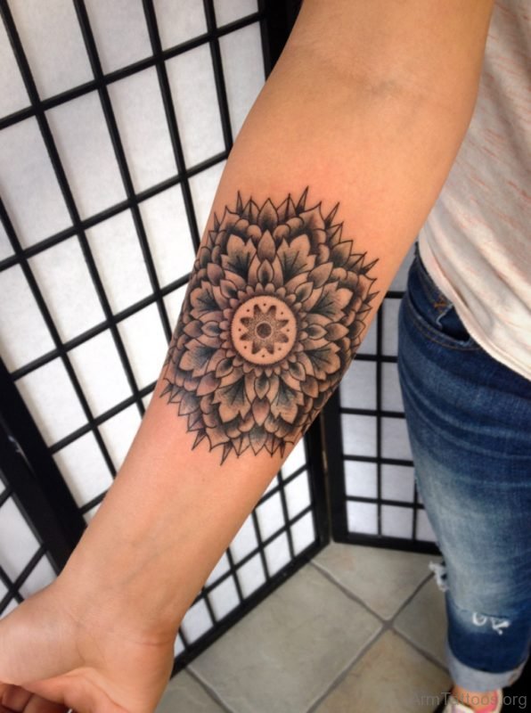 Beautiful Mandala Tattoo On Arm 