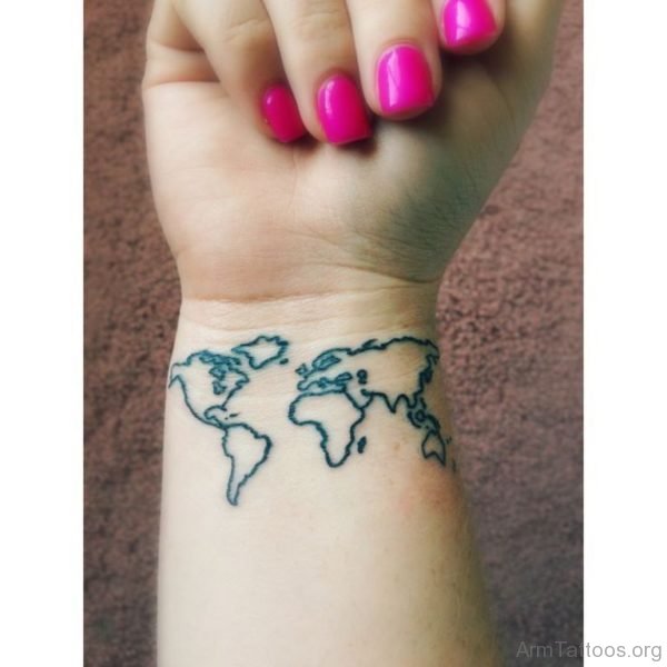 Beautiful Map Tattoo 