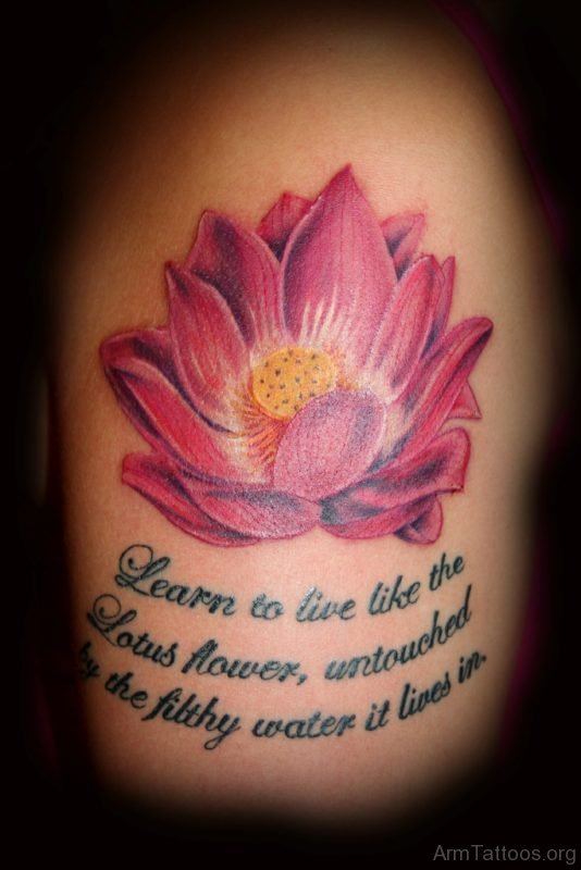 Beautiful Pink Flower Tattoo 