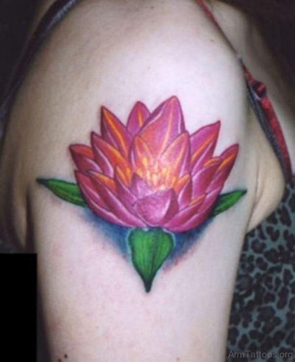 Beautiful Pink Lotus Tattoo 