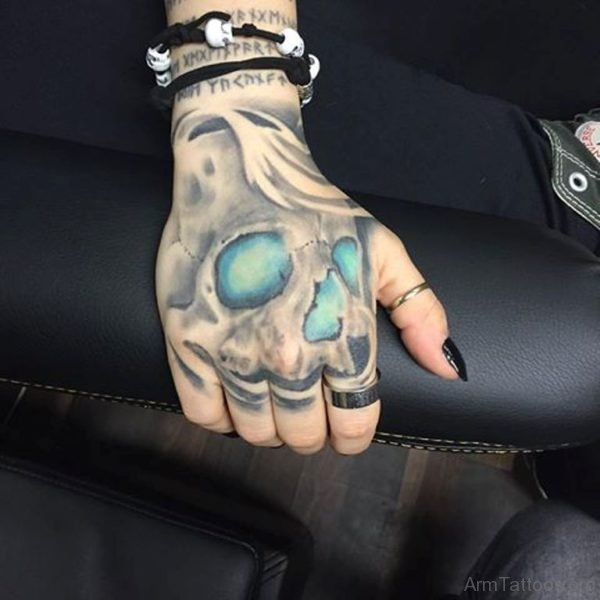 Beautiful Skull Tattoo On Hand