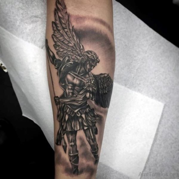 Beautiful Warrior Guardian Angel Tattoo