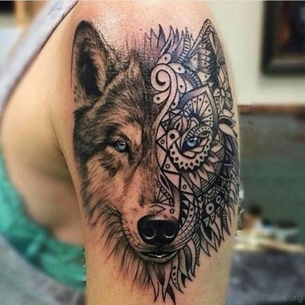 Beautiful Wolf Tattoo 