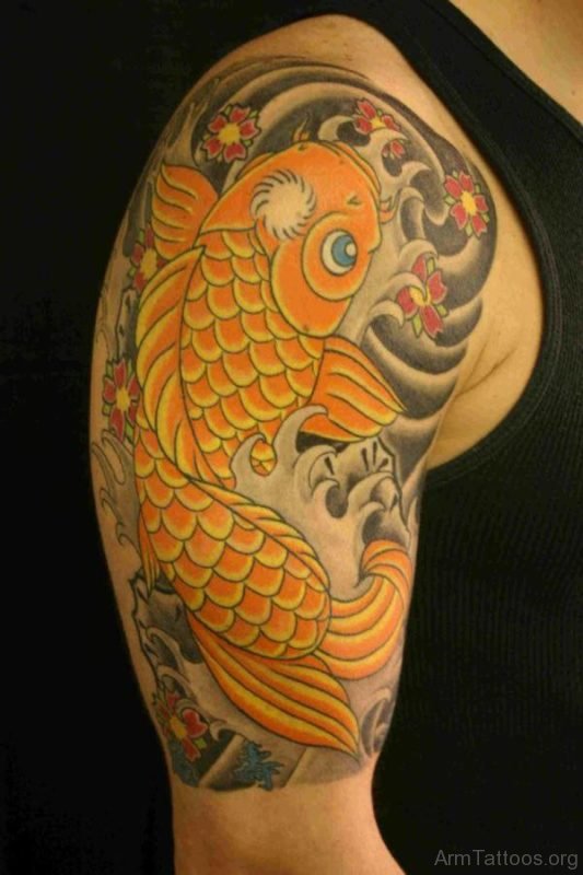 Beautiful Yellow Fish Tattoo 