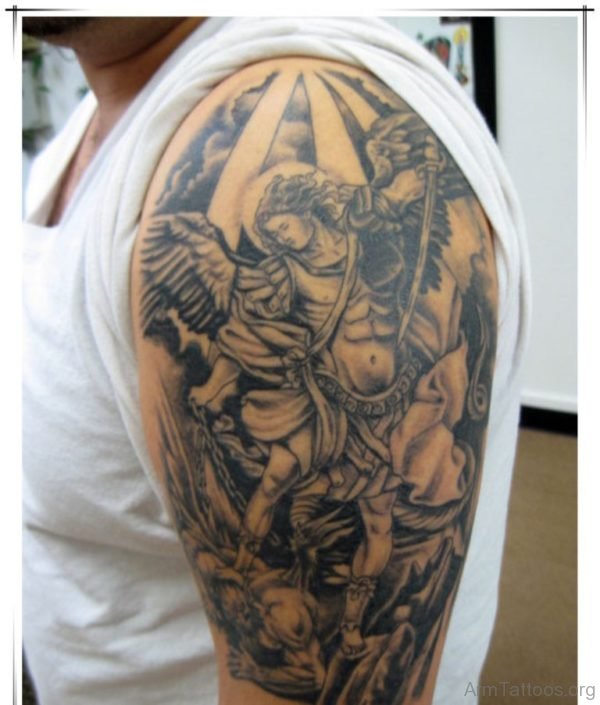 Best Guardian Angel Tattoo On Shoulder