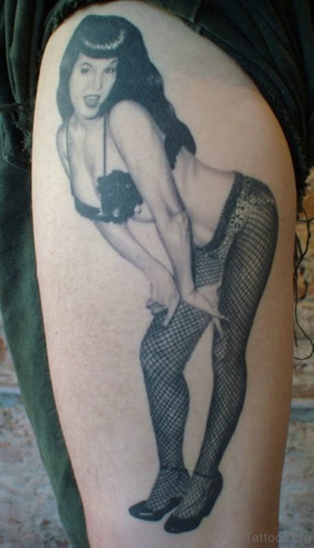 Betty Page Pin up Girl Portrait Tattoo 