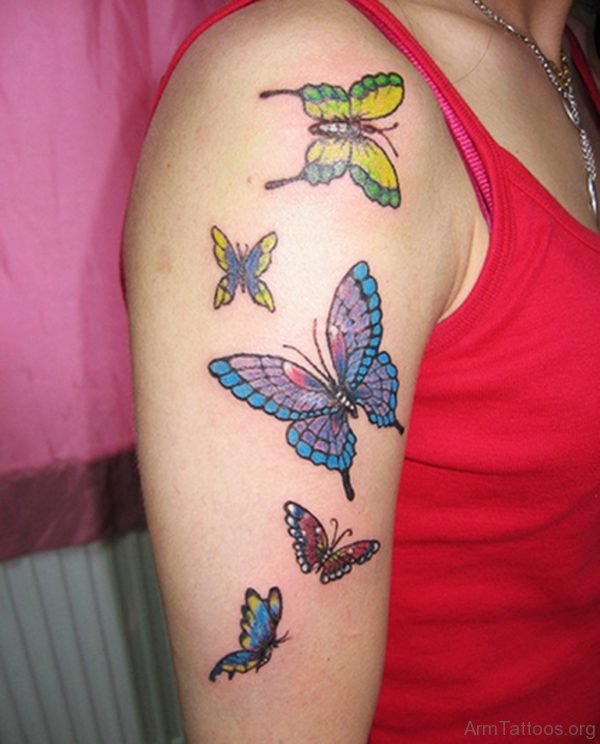 Big Colorful Butterfly Tattoo