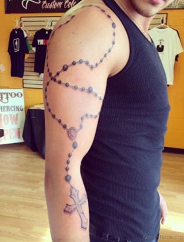 Big Rosary Tattoo on Arm