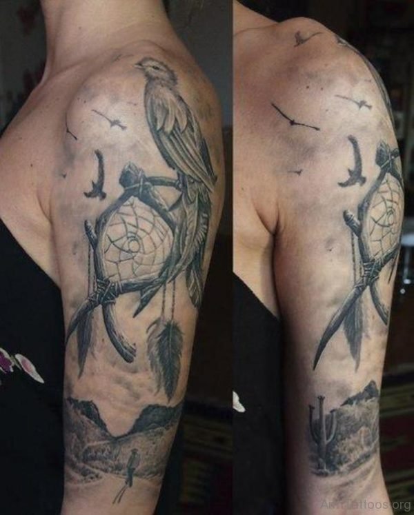 Bird And Dreamcatcher Tattoo