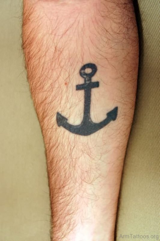 Black Anchor Tattoo