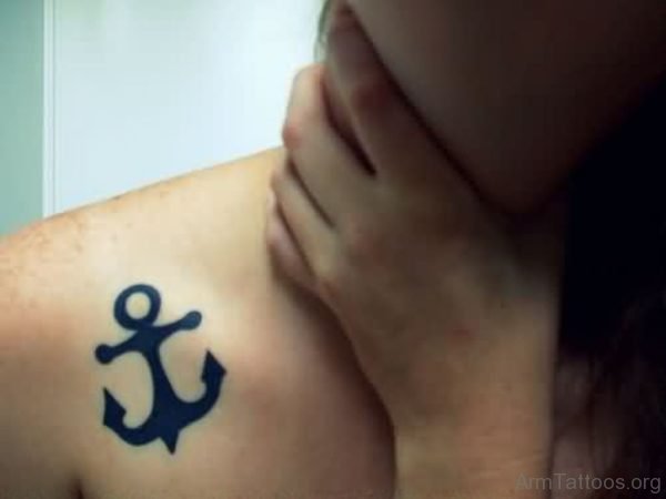 Black Anchor Tattoo 