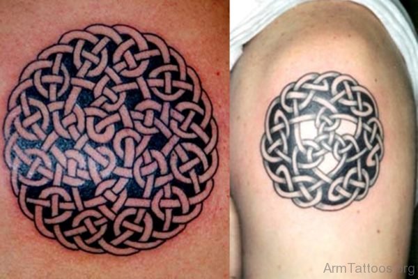 Black And Grey Celtic Knot Tattoo Designs For Arm 