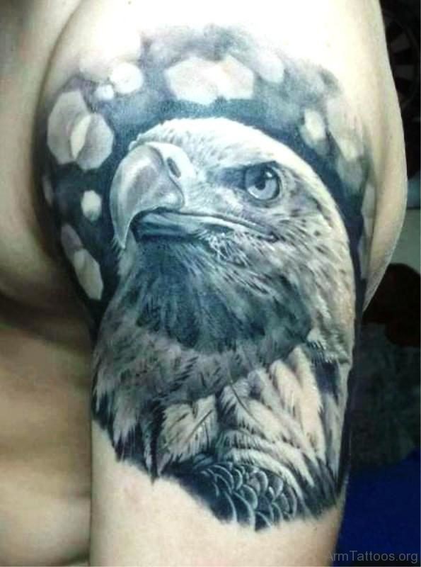 Black And Grey Eagle Tattoo Design 