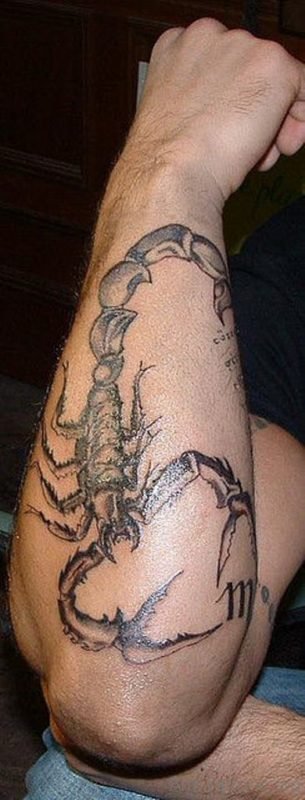 Black And Grey Scorpion Tattoo