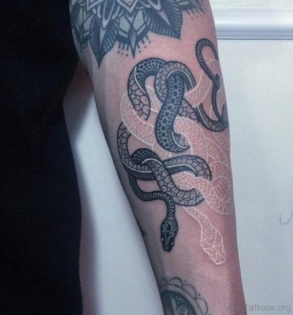 Black And White Snake Tattoos 