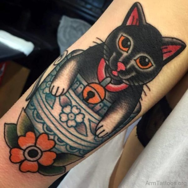 Black Cat Tattoo Design