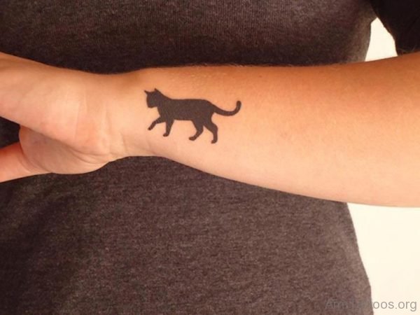 Black Cat Tattoo On Wrist