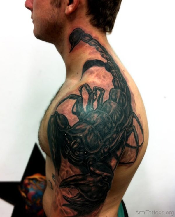 Black Crab Shoulder Tattoo