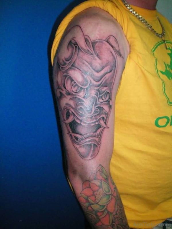 Black Devil Mask Tattoo