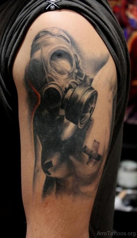 Black Gas Mask Tattoo