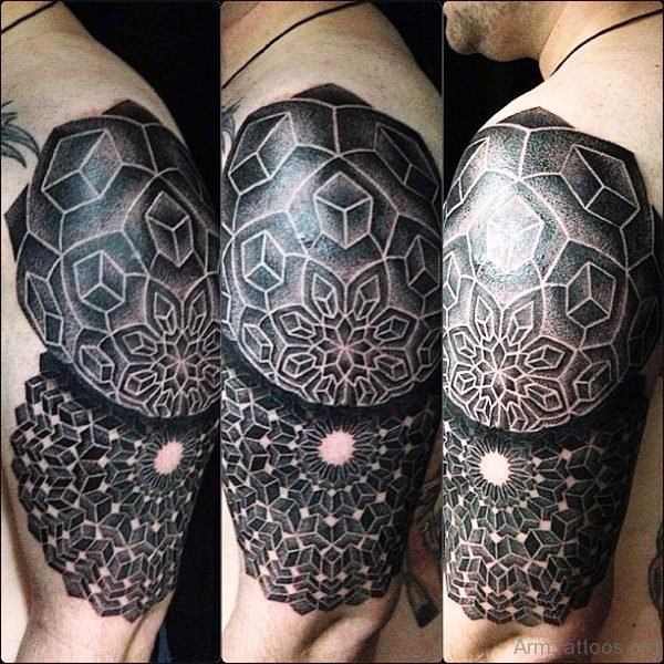 Black Geometry Tattoo On Arm 