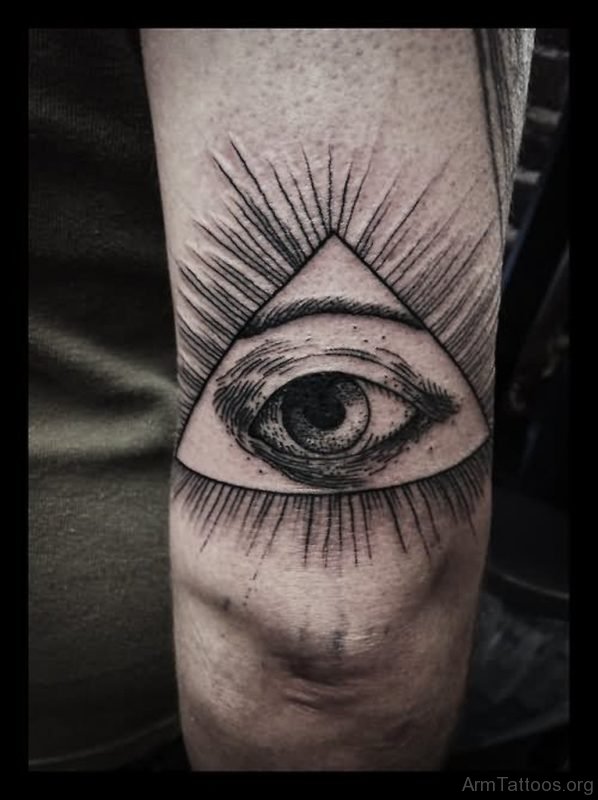 Black Illuminati Eye Tattoo Design For Arm 