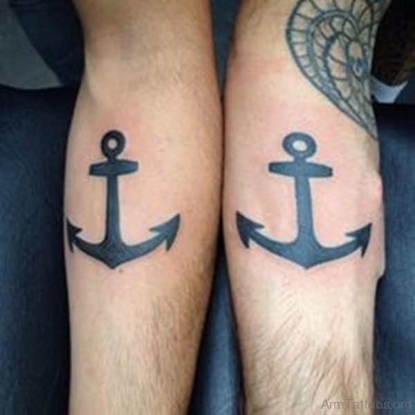 Black Ink Anchor Tattoo