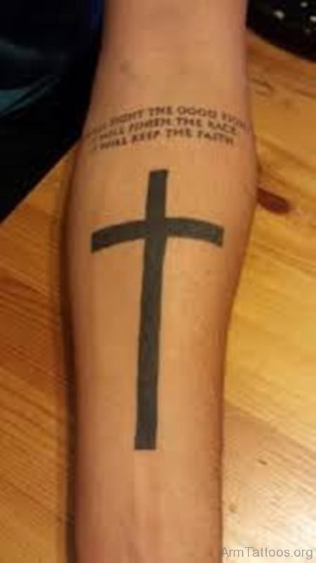 Black Ink Cross Tattoo