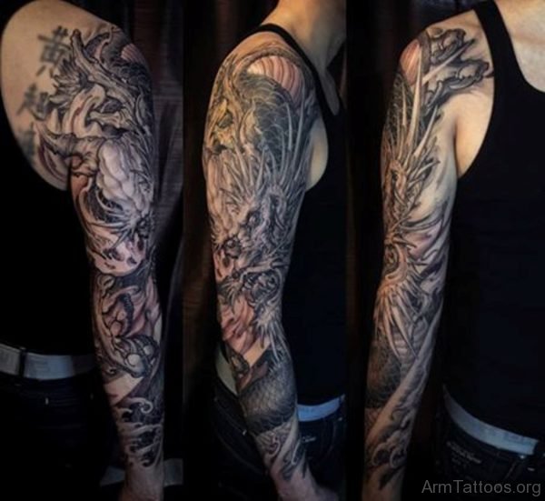 Black Ink Dragon Tattoo 
