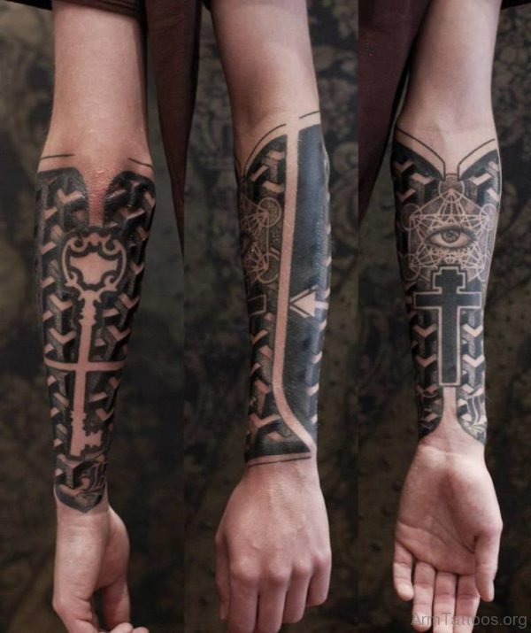 Black Ink Geometric Tattoo