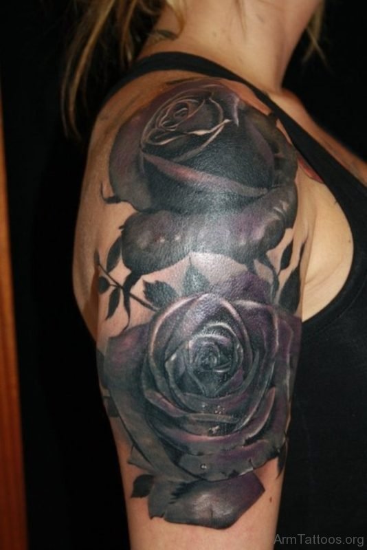 Black Ink Rose Tattoo