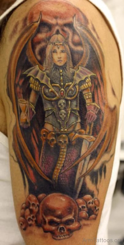 Black Ink Warrior Tattoo Design